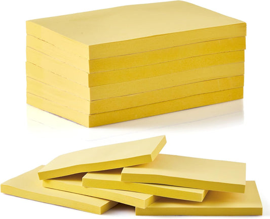 480 Sheets 3 in x 5 in Large Sticky Notes, 76 x 127 mm 6 Pads Classic Yellow Self-Stick Pads for Notebook,Office,School and Home,80 Sheets/Pad (6 Pads Yellow)