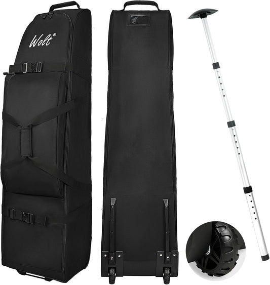 WOLT Golf Travel Bag with Anti-Impact Support System - Soft Padded Golf Travel Case for Airlines, Golf Travel Cover with Wheels