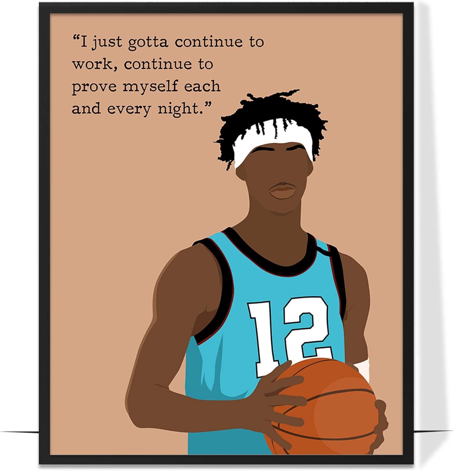 LOLUIS Motivational Basketball Superstar Hand-Drawn Artwork Sport Quote Wall Art Decorations (Unframed 16"x20", Basketball Player 2)
