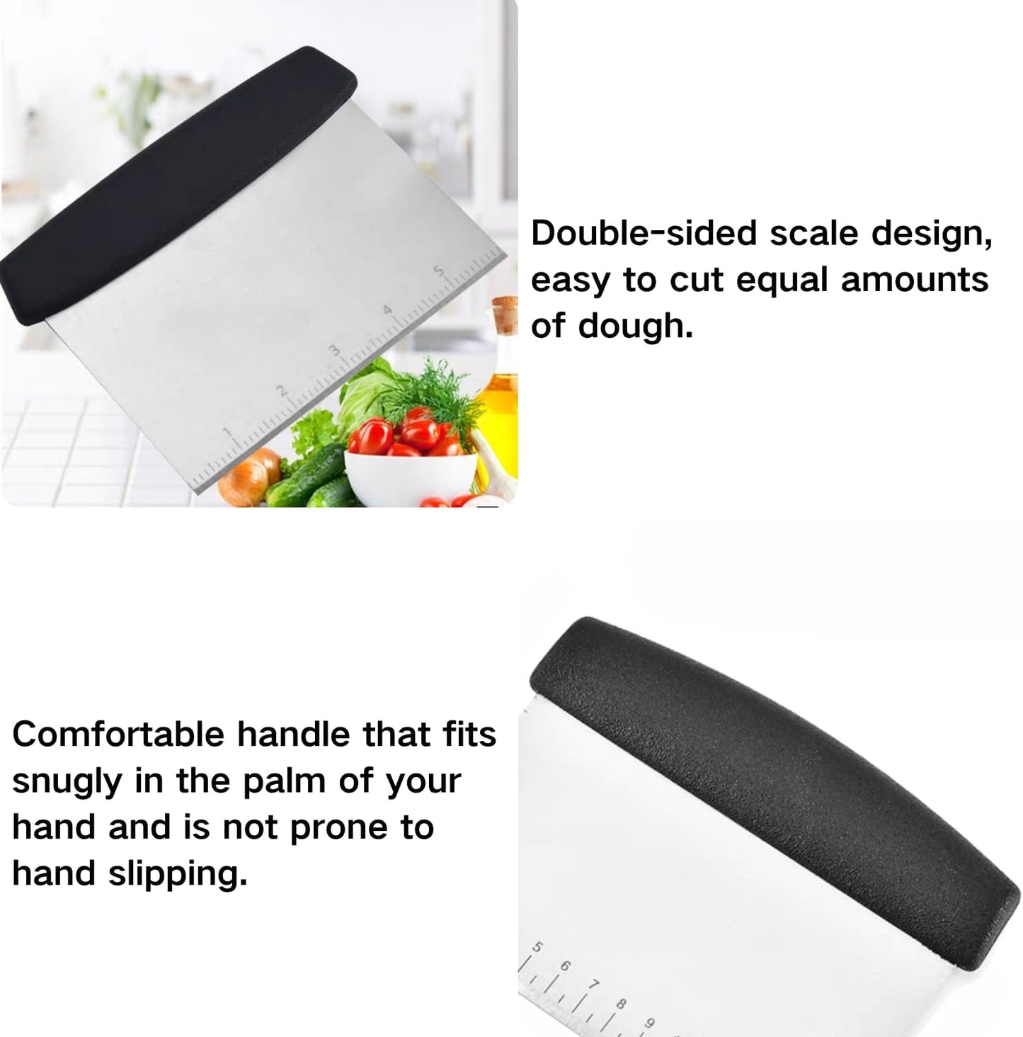 Large Number Cookie Cutter Set with Dough Scraper&Chopper-9 Piece-3.25 Inch-Number 0-8-Birthday Cookie Cutter Shape for Baking-Stainless Steel Kitchen Utensil