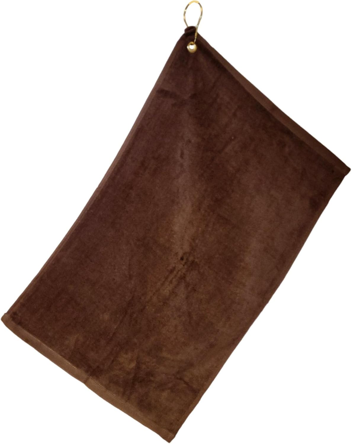 Cotton Golf Bag Towel with Clip (Brown)