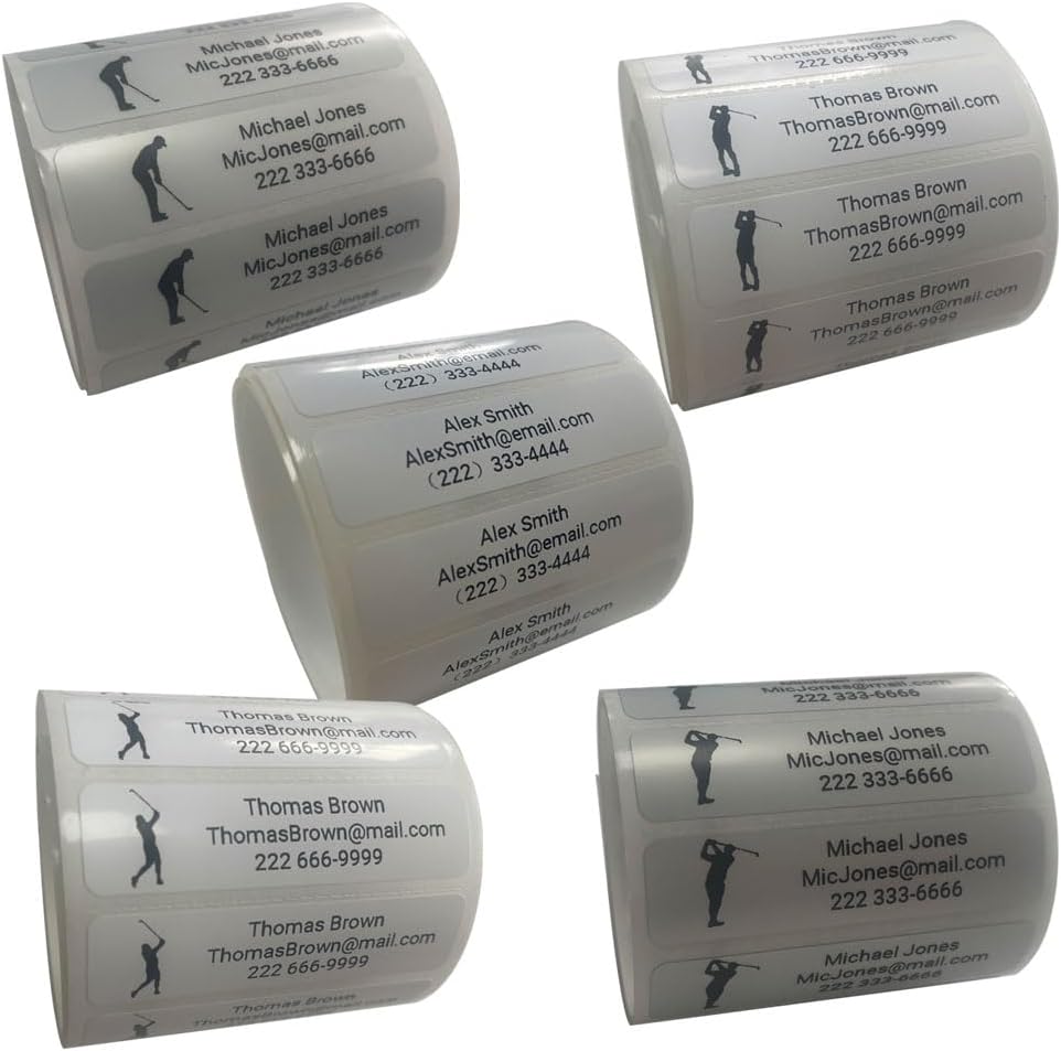 ZbZcYmt Customized Personalized Golf Club Name Labels Waterproof Oil-Proof Anti-Alcohol Ripstop Remove Without Leaving Glue Name Stickers for Golf Clubs 50labels