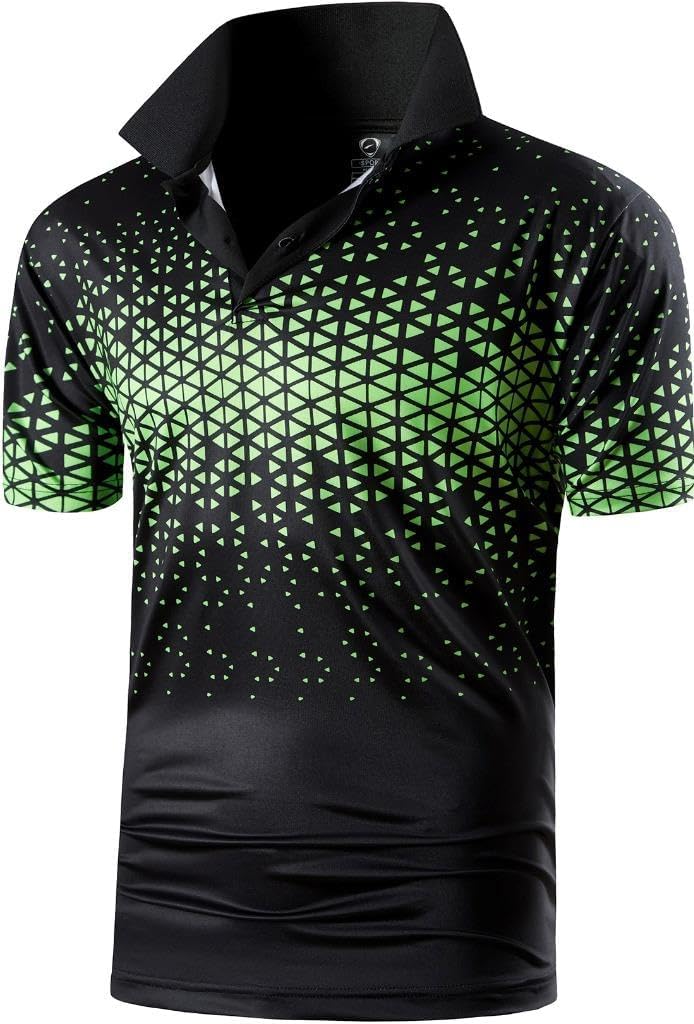 jeansian Men's Sport Outdoor Quick Dry Fit Short Sleeves Polo Tee Shirt Tshirt T-Shirt Tops Golf Tennis Bowling LSL195