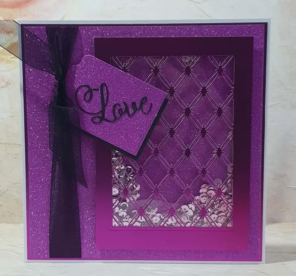 Lapoo 3D Backgrounds Frame Metal Cutting Die for Scrapbooking, New Cutting Dies DIY Album Card Making Decor Paper Craft Metal Die Cuts Party Wedding Decorations (Diamond Box a 5.8 x 4.1 in)