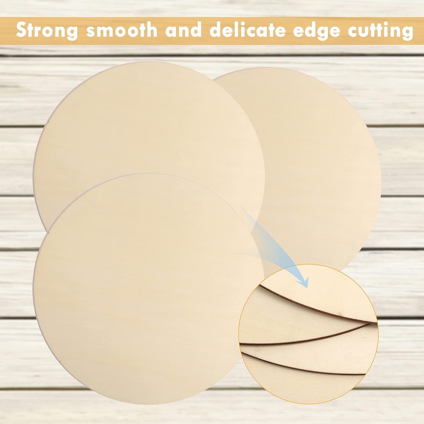 12Pcs 12 Inch Wood Circles for Crafts, Unfinished Blank Wooden Rounds Slice Wooden Cutouts for DIY Crafts, Door Hanger, Sign, Wood Buring, Painting, Christmas Décor