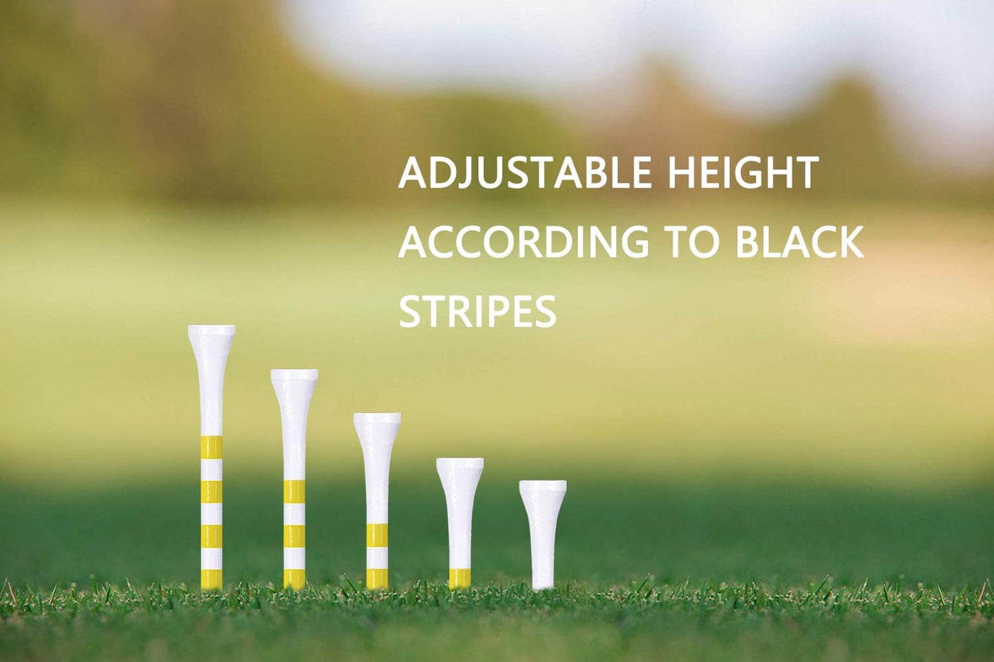 Wooden Golf Tees 3-1/4", 2-3/4", 2-1/8", 1-1/2" Available, 100 Count (Natural Color, White, Black, Blue, Red, Green, Yellow, Pink, Orange)