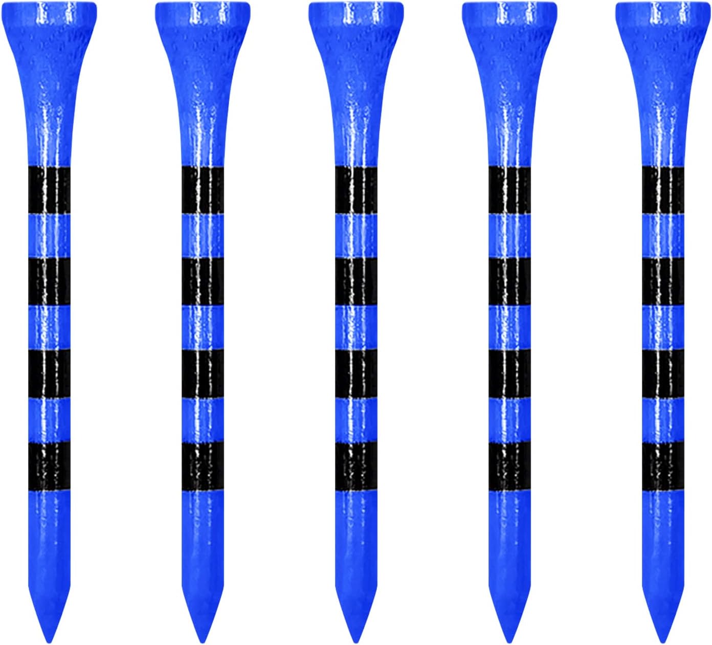 Wooden Golf Tees 3-1/4", 2-3/4", 2-1/8", 1-1/2" Available, 100 Count (Natural Color, White, Black, Blue, Red, Green, Yellow, Pink, Orange)