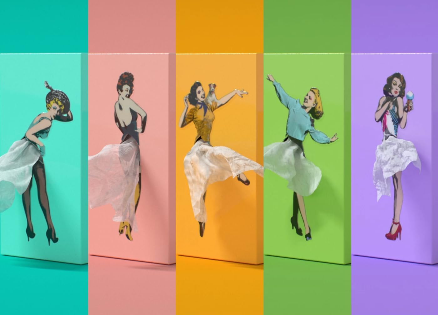 Flying Skirt® Tissue Box - The Original Award-Winning Lady Skirt Design, Resin Pop Art, Weighted Metal Base, Made in Korea, Premium Gifts & Novelty Home Decor by Spextrum (Sweet)