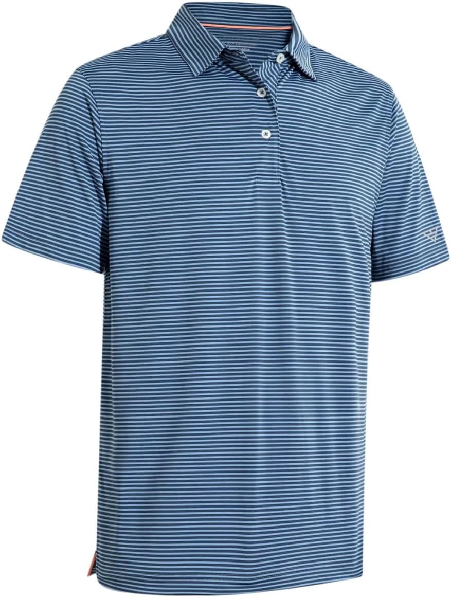 Golf Shirts for Men Dry Fit Short Sleeve Print Performance Moisture Wicking Polo Shirt