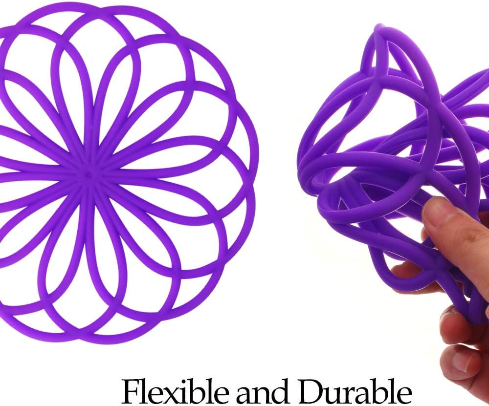 ME.FAN Silicone Trivet Mat - Kitchen Hot Pads for Pots & Dish - Insulated Teapot Trivet - Flexible, Durable, Non-Slip Large Coasters 3 Set Deep Purple