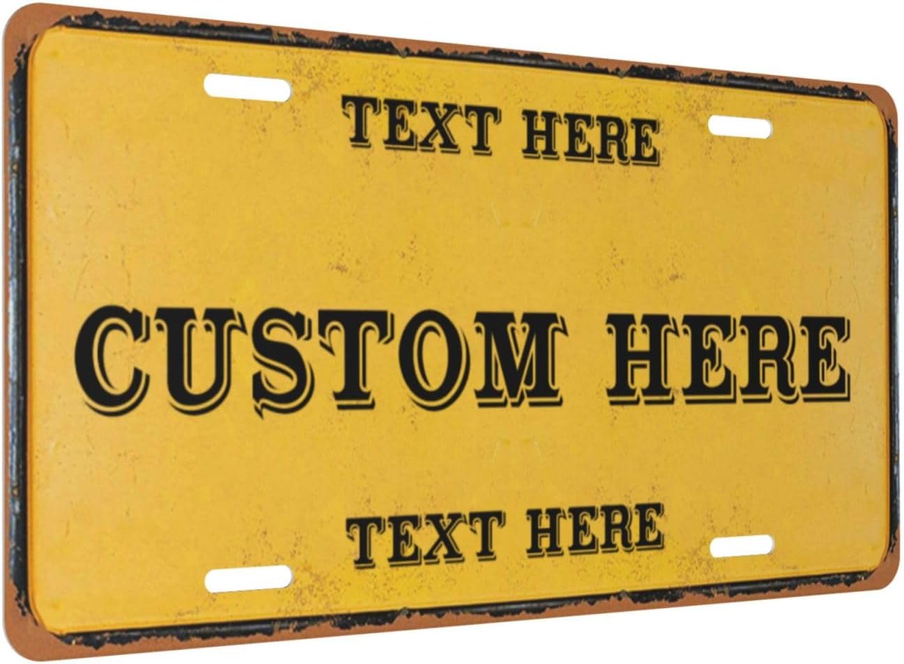 Custom Personalized Text Image Photo Design Customized Tag Aluminum License Plates for Front of Car 6x12 Inch-9