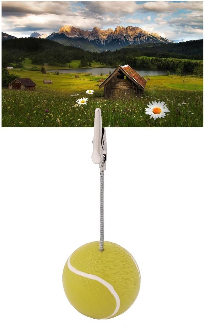 Xiaoyztan Tennis Clip for Table, Place Card Stand Holder, 5 Inch Height Memo Clip, Number Card Holder, Name Card Table Stand Decorations for Home Office Desk Sports Party Wedding Ceremony, 5 Pcs