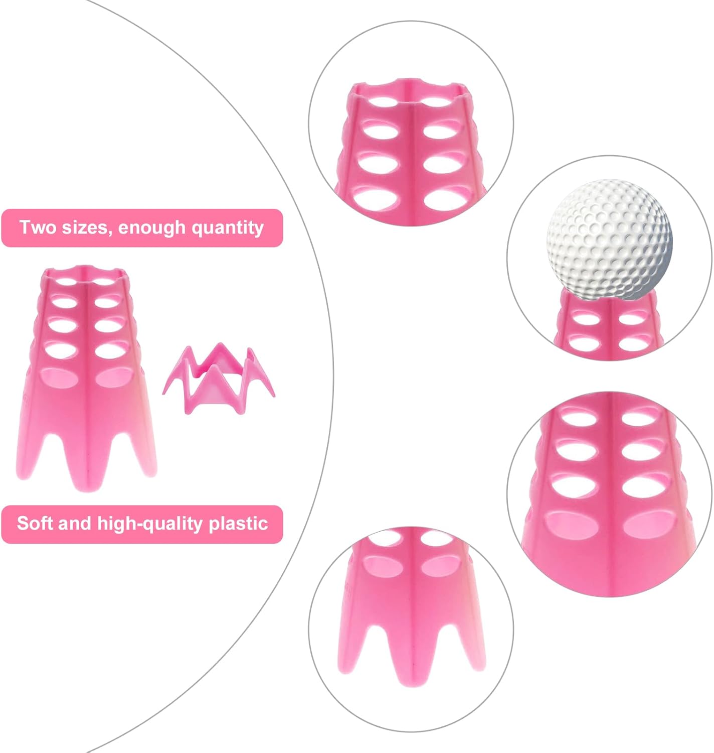 Golf Simulator Tees, Plastic Indoor Golf Mat Tees Practice Turf and Driving Range Winter Golf Tees (18 Pcs)