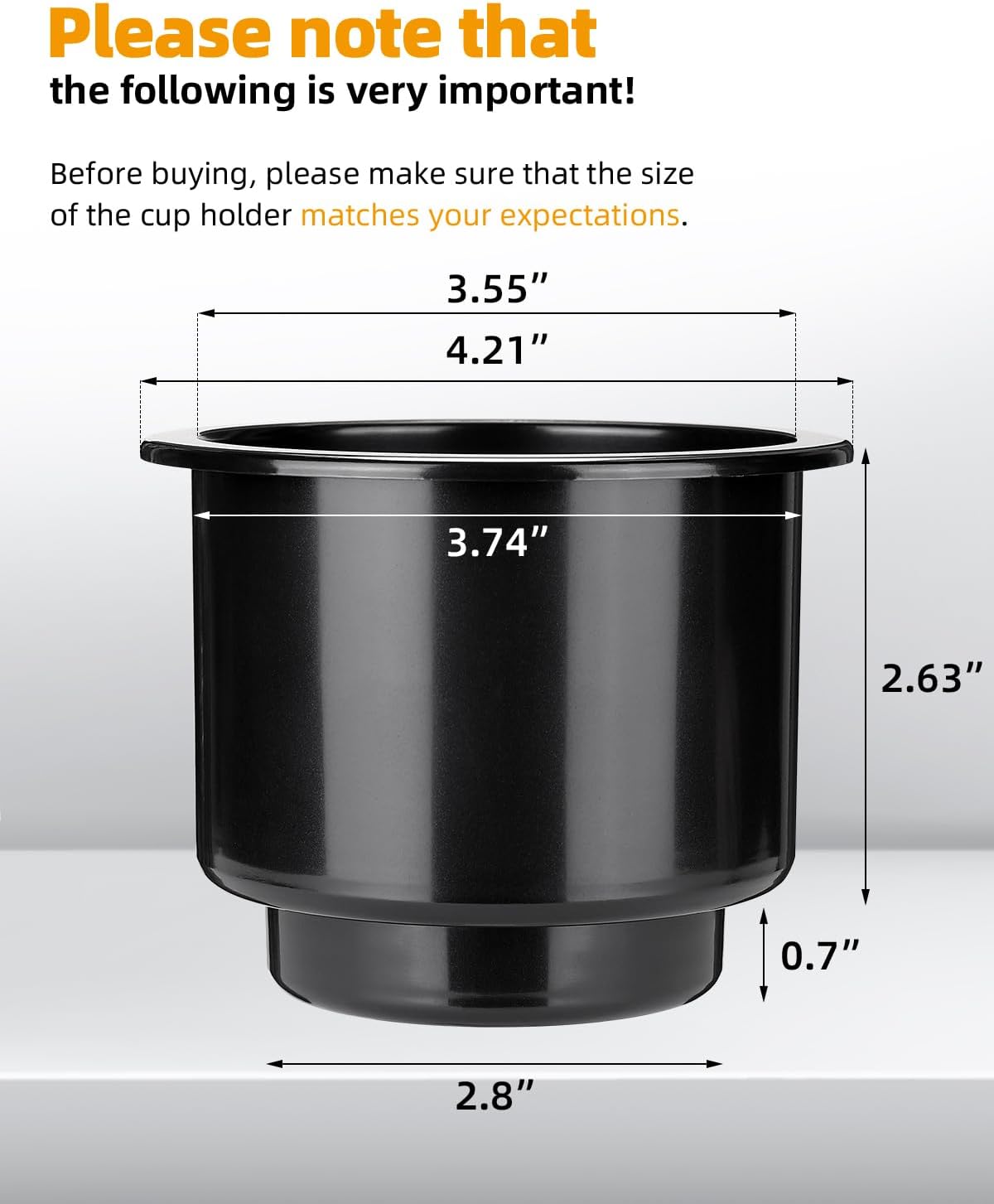 JoyTutus 6pcs Universal Cup Holder Inserts for RV, Boat, Car, Couch, Golf Cart & Pontoon - Elegant Chrome, Large Plastic Drop-in Cup Holders