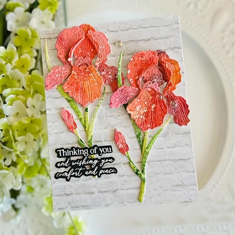 Flowers Metal Cutting Die for Scrapbooking - Cut Stencils for DIY Scrapbook Photo Album Decorative Paper Card, Card Making Supplies, Stencils & Crafting Die Cut (Oleander 7.4 x 4.1 in)