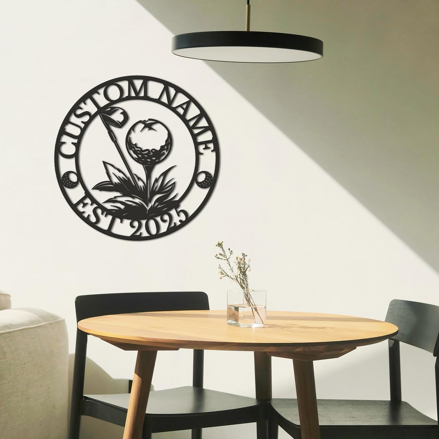 Personalized Custom Crossed Golf Metal Wall Art,Personalized Golfer Name Sign Decoration For Room,Hole Golf Club Decoration (Style-7)