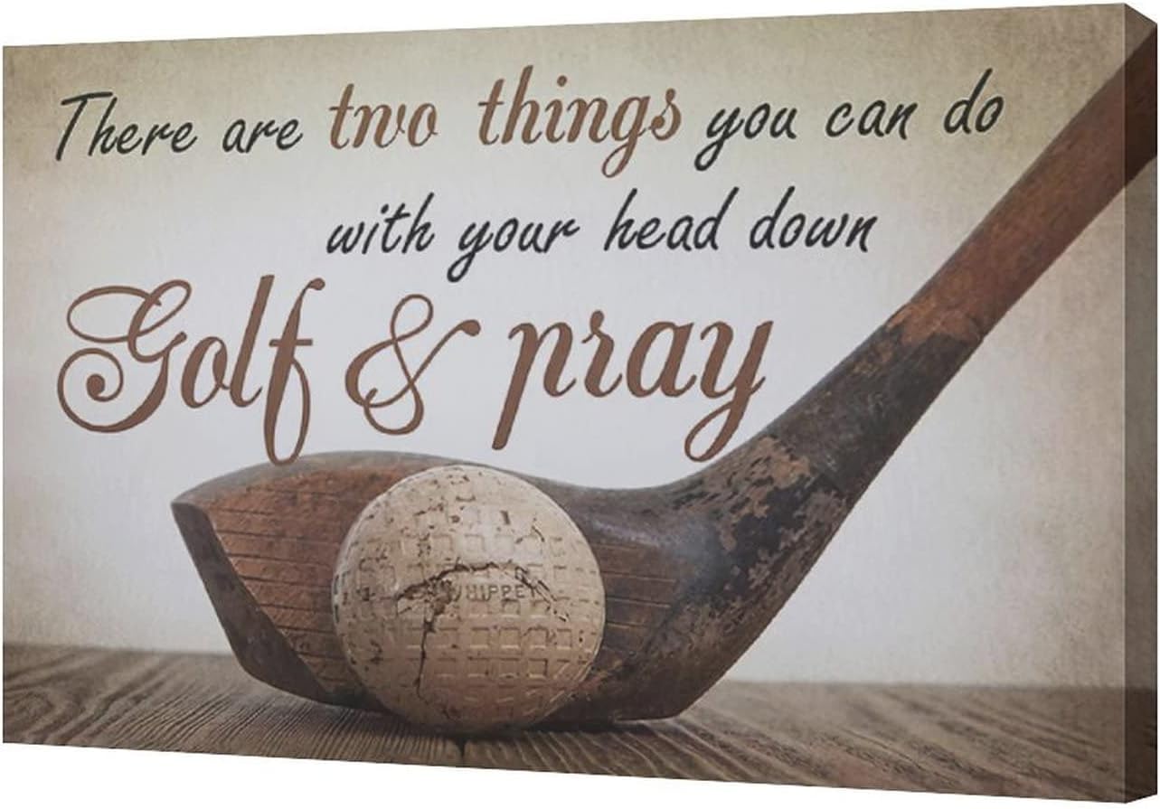 Golf Wall Art Sports Golf Pictures Wall Decor Motivational Quotes Canvas Painting Artwork Modern Home Decorations Framed for Bedroom Office Living Room 16"x24"
