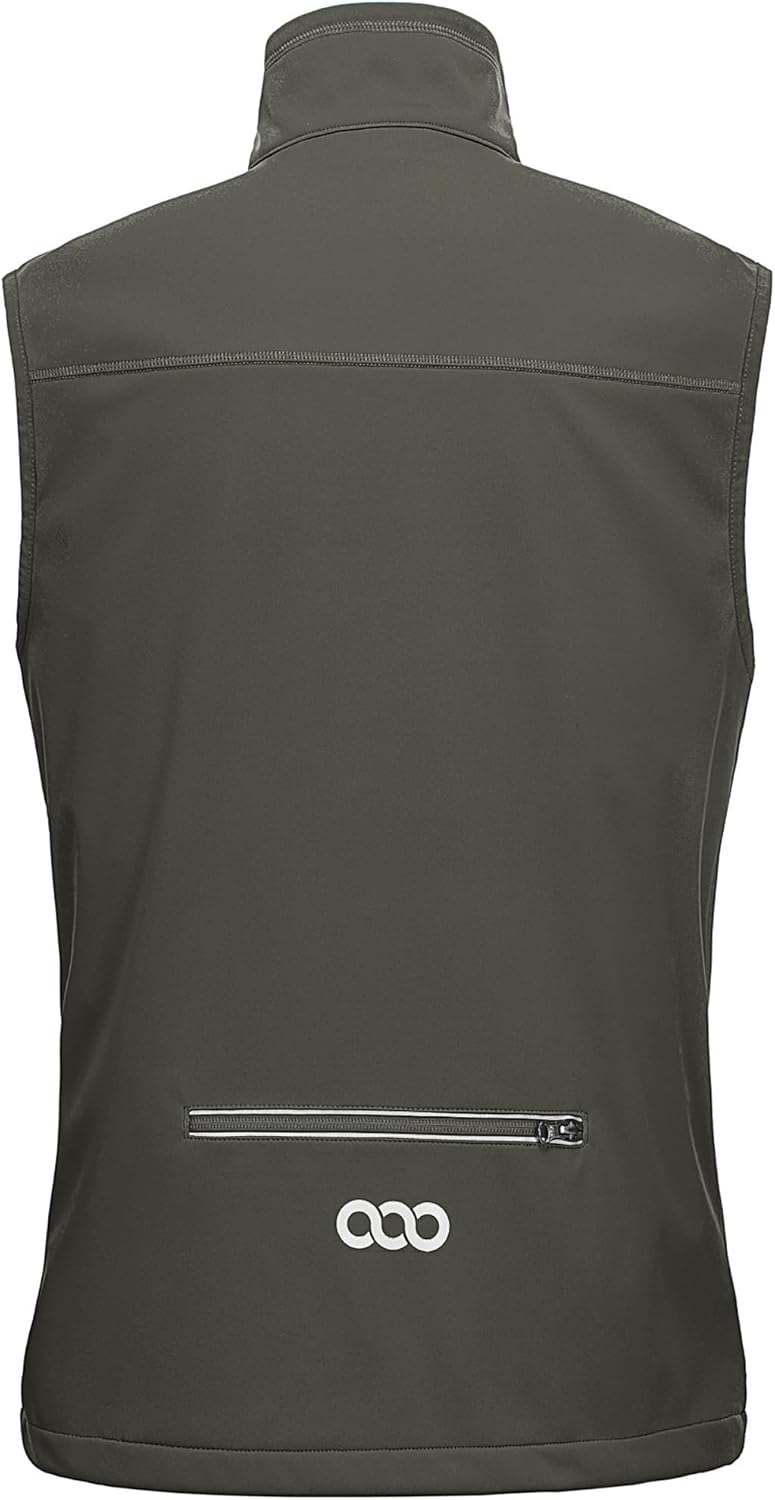 33,000ft Men's Windproof Lightweight Golf Vest Outerwear with Pockets, Softshell Sleeveless Jacket for Running Hiking Sports