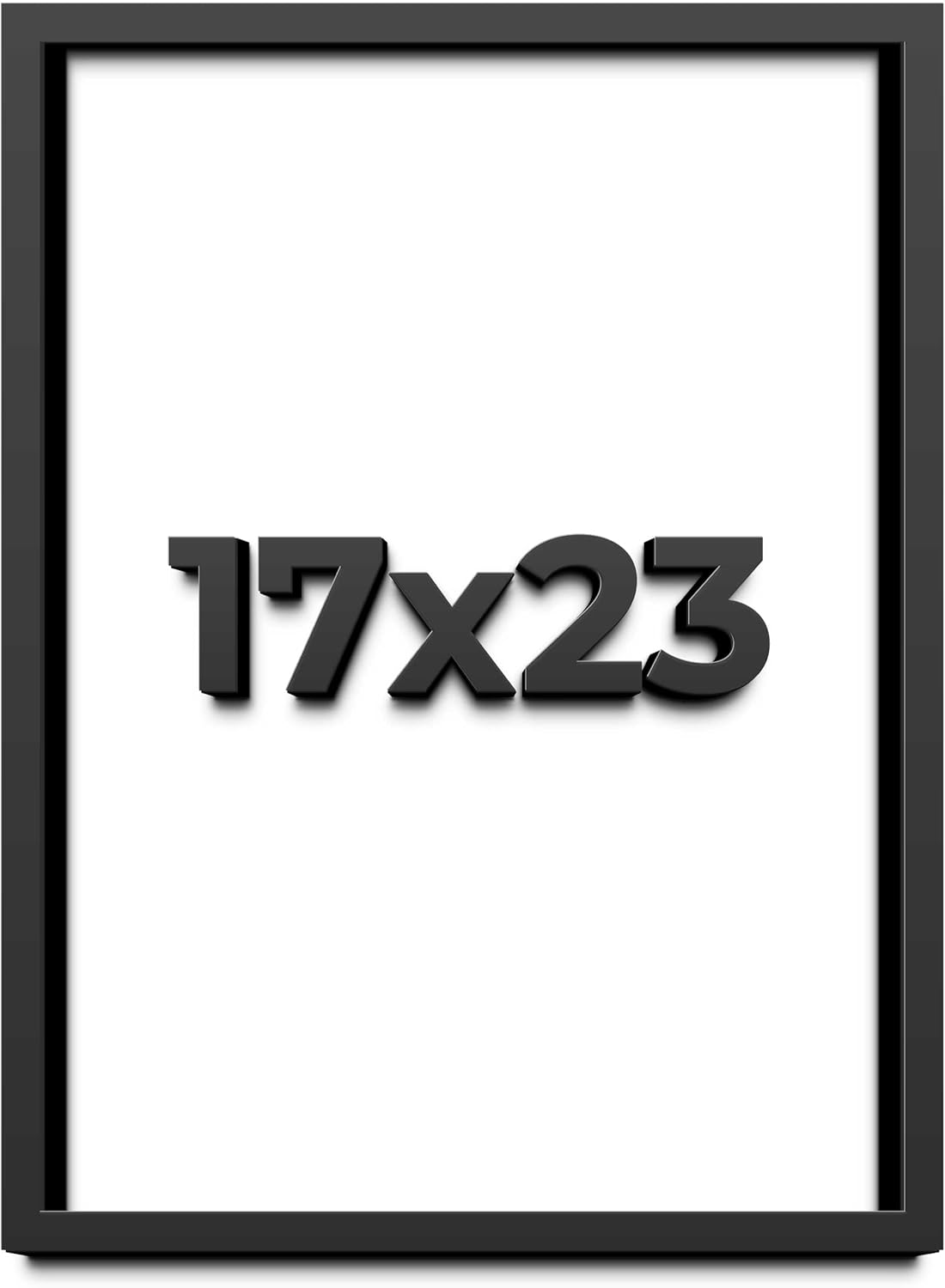 17x23 Shadow Box Black Solid Wood Display Frame with White Acid-Free Backing UV Acrylic & Hanging Hardware - with 3/4" Usable Depth