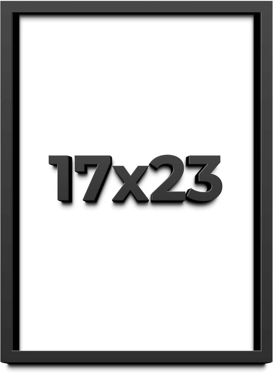 17x23 Shadow Box Black Solid Wood Display Frame with White Acid-Free Backing UV Acrylic & Hanging Hardware - with 3/4" Usable Depth