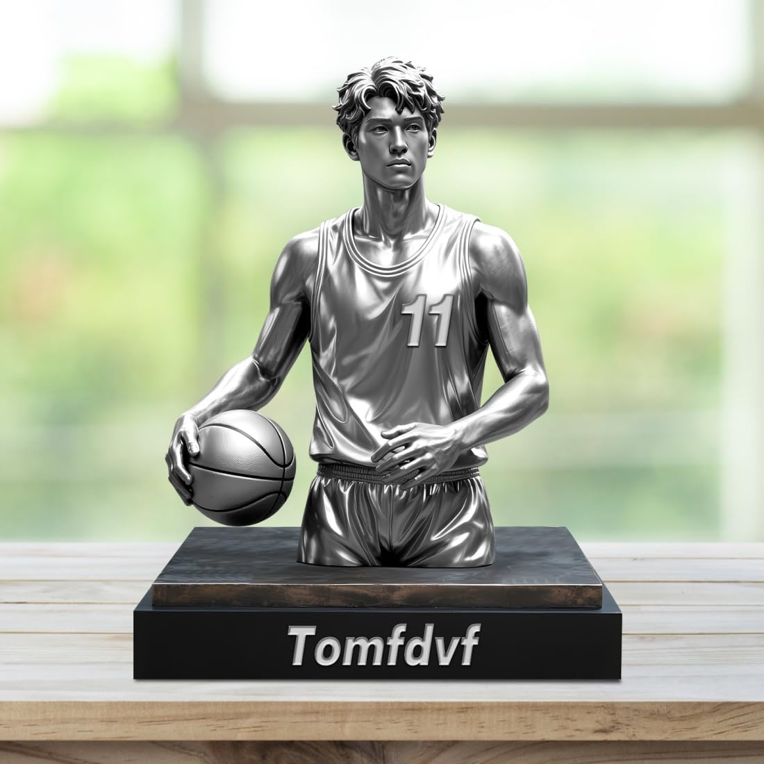 Personalized Basketball Acrylic Ornament Sign with Name Number Custom Basketball Player Flat Desk Sign Sports Lovers Acrylic Plaque Home Garage Men Cave Desk Decor Gifts for Birthday Christmas