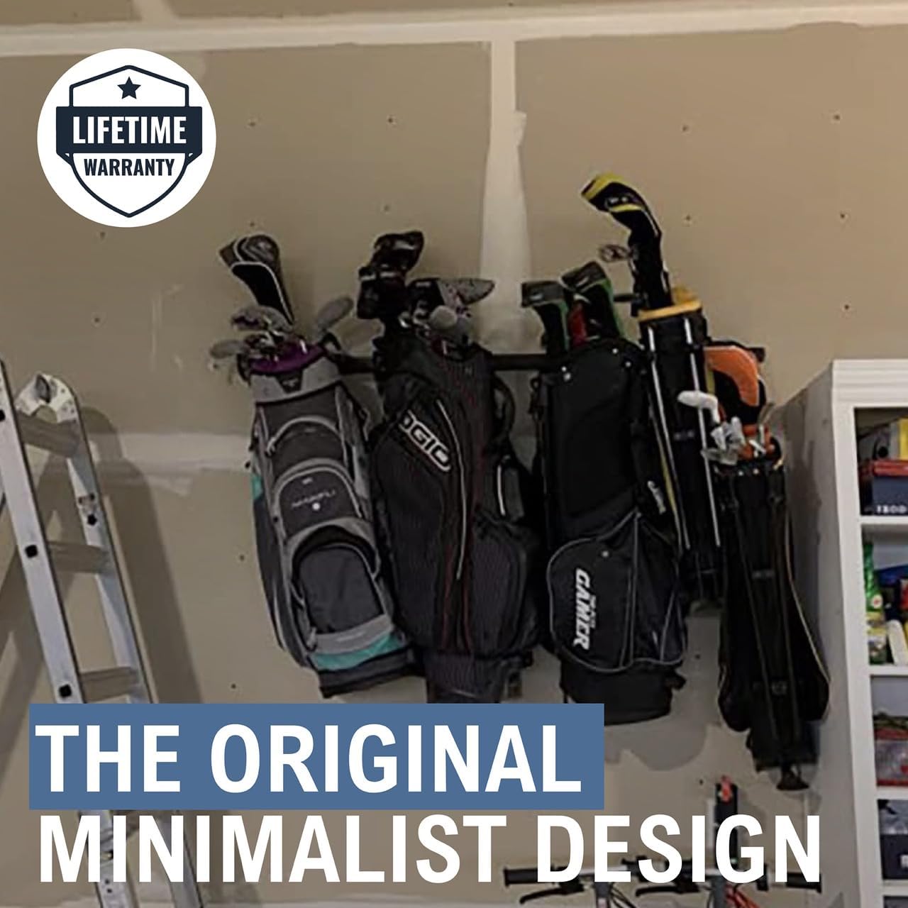 StoreYourBoard BLAT 4 Golf Bag Wall Mount | Home & Garage Storage Hooks | Golf Bag Holder | Heavy-Duty Wall Mount Organizer for Golf Bags & Accessories