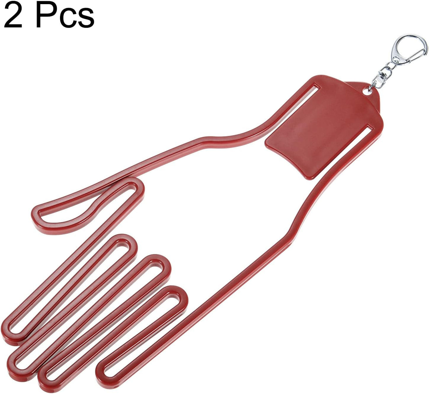 PATIKIL Golf Gloves Stretcher, 2 Pack Plastic Keeper Support Rack Holder Dryer Hanger Frame with Keychain Hook for Sports Gloves Maintenance, Red L Size