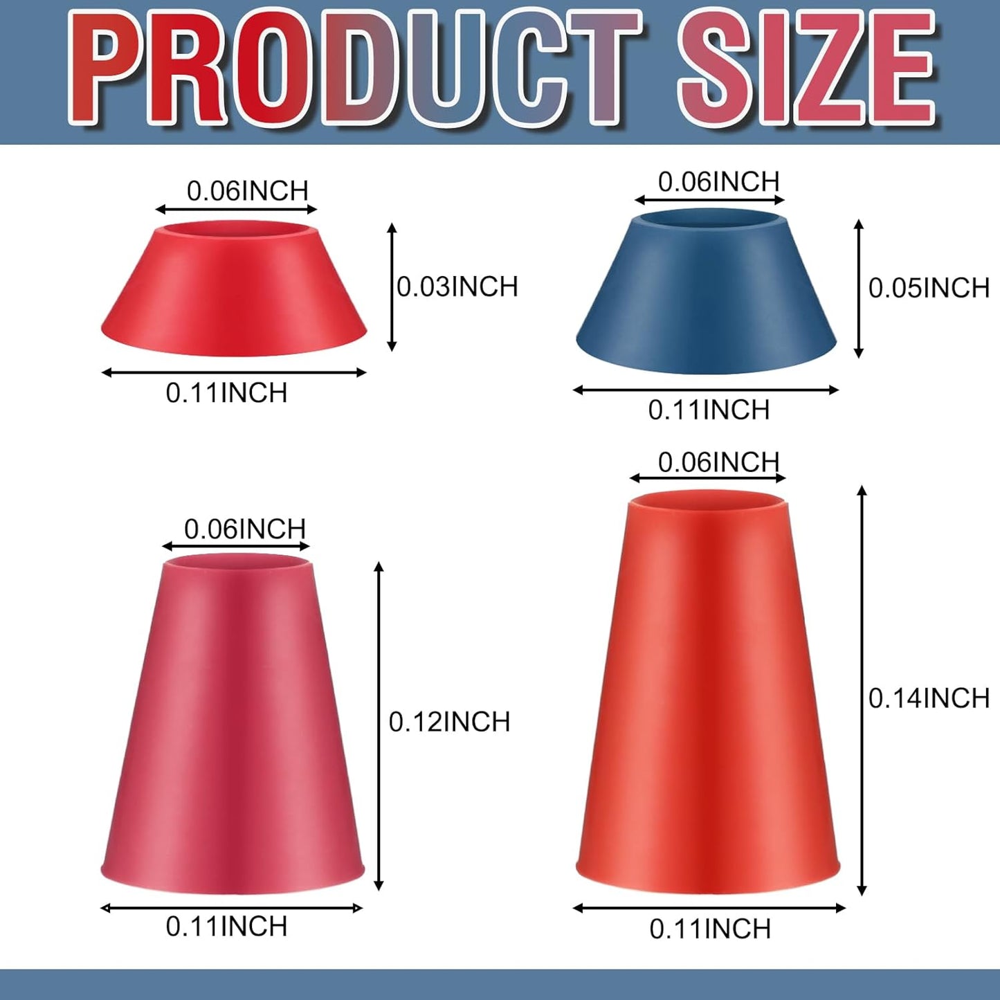 Gejoy 24 Pieces Rubber Winter Golf Tees Golf Rubber Tees Practice Tee Holder with 4 Different Height for Practice, 38,22,16.5,12 mm