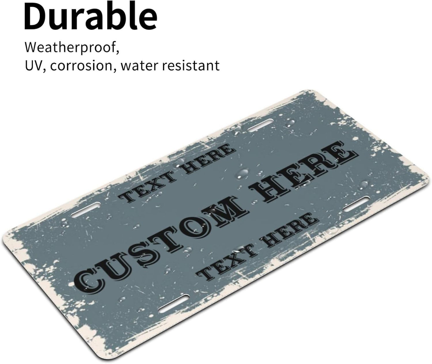 Custom Personalized Text Image Photo Design Customized Tag Aluminum License Plates for Front of Car 6x12 Inch-25