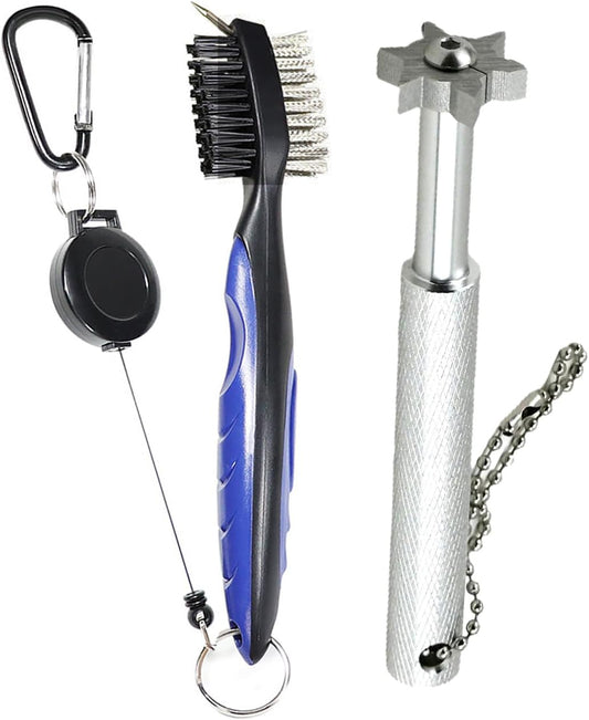 Golf Club Groove Sharpener with 6 Heads Re-Grooving Cleaning Tool Golf Accessory for All Irons Pitching Sand Lob Gap, Utility Clubs and Approach Wedges