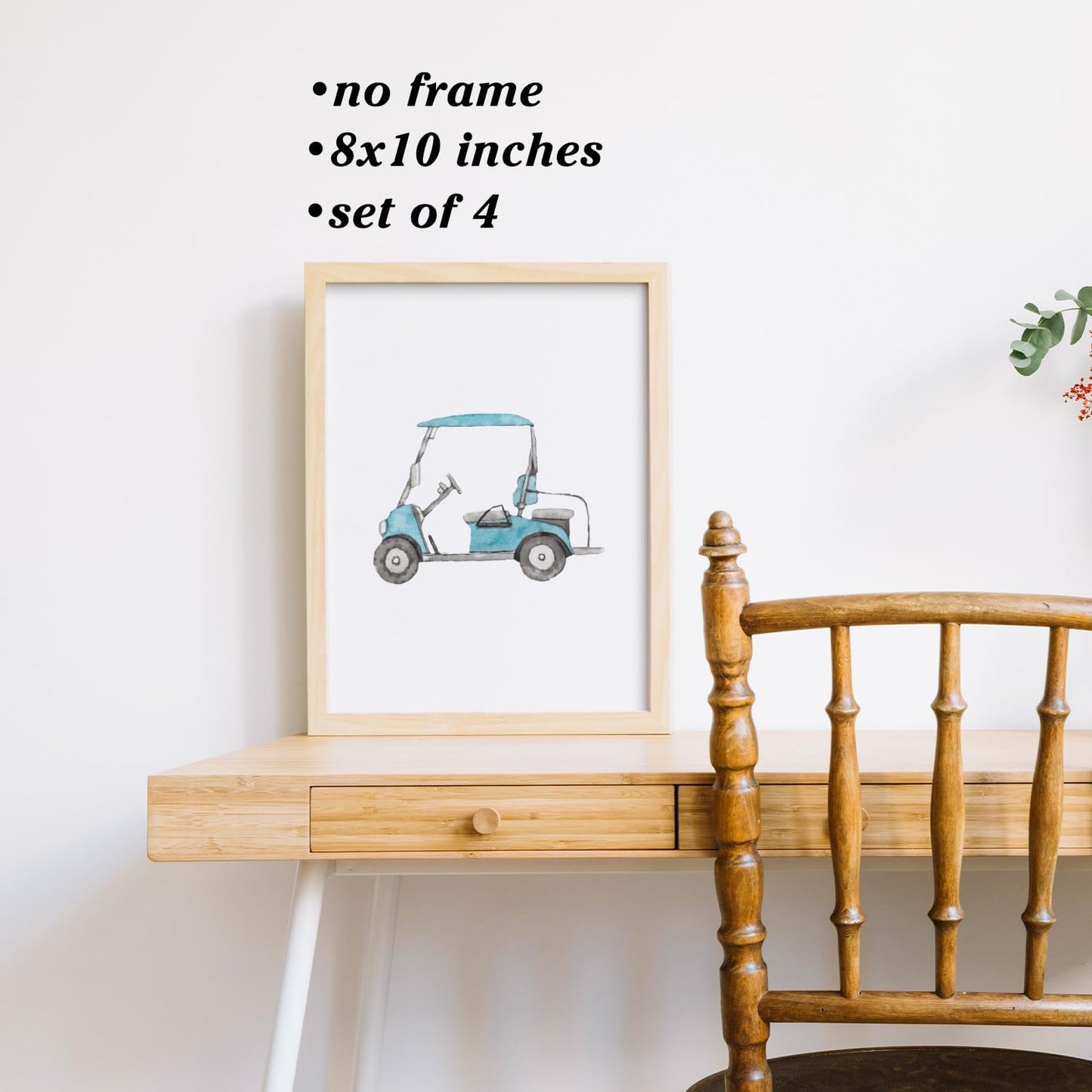 Boat Wades Blue Golf Nursery Decor Unframed Wall Art Prints,Golf Flag Posters & Prints For Home Boys Girls Room Decor,Blue Sports Nursery Posters Pictures 8x10 Set Of 4