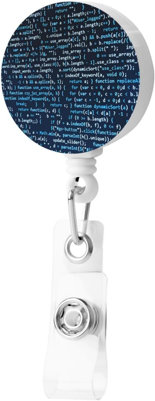 Coding Code Badge Reels Retractable Badge Holder with Clip for Id Name Tag Office Worker Student Teacher Nurse Doctor