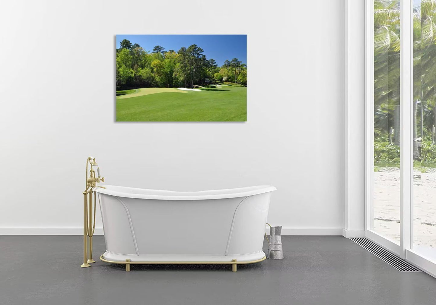 chenchenArt Augusta National Wall Art - Augusta Golf Course Wall Art for Living Room Bedroom Bathroom - Augusta Golf Course Picture Poster Canvas Prints Framed Ready to Hang(18''H x 24''W)