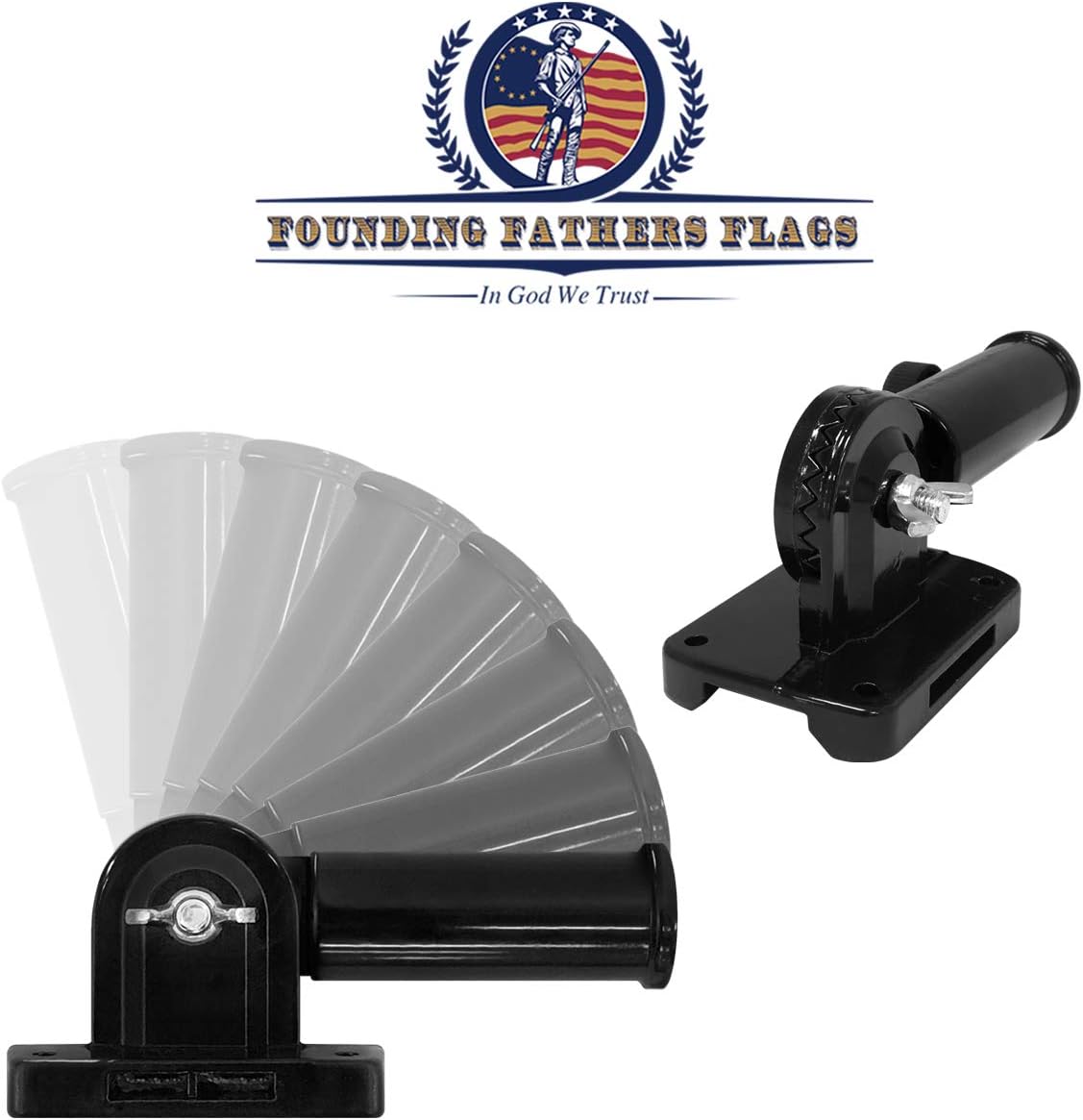 Black Flag Pole Mounting Bracket - Adjustable