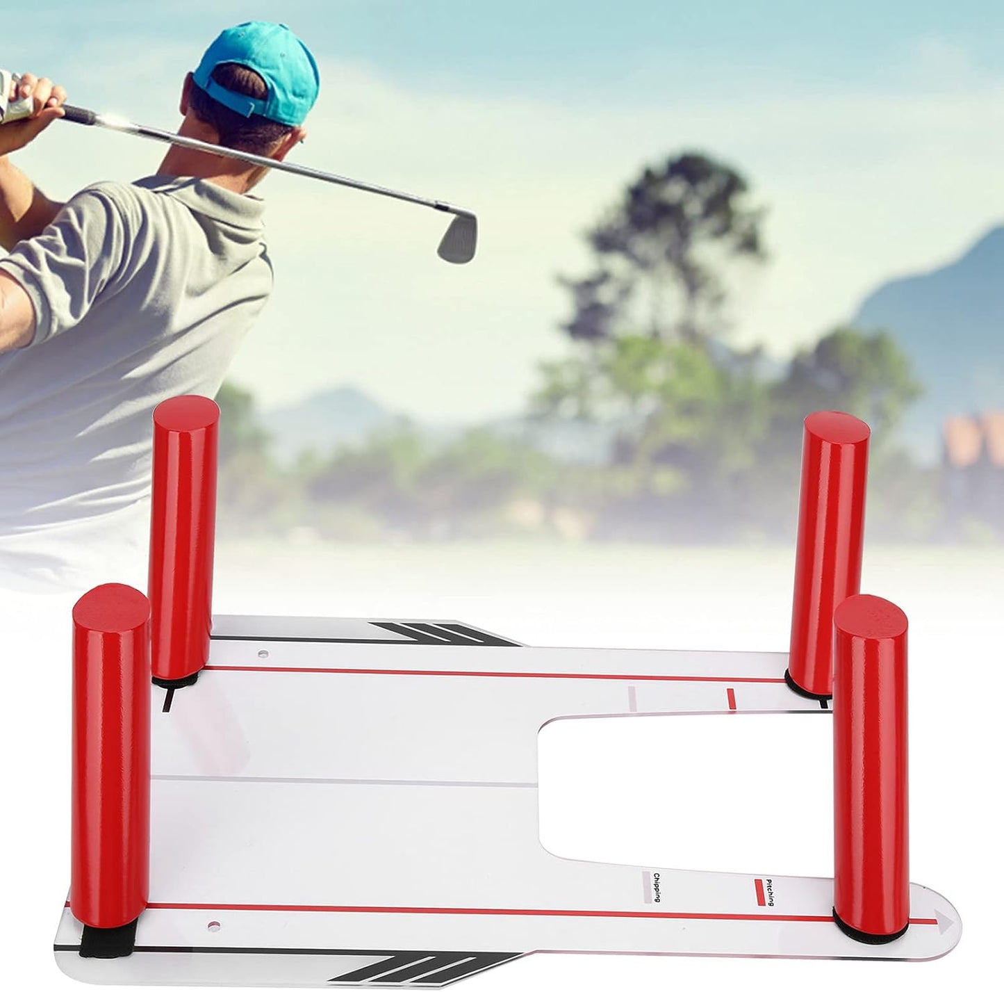 Golf Putting Alignment Mirror, PC Portable Swing Training Aids, Practice Putting Trainer for Beginners