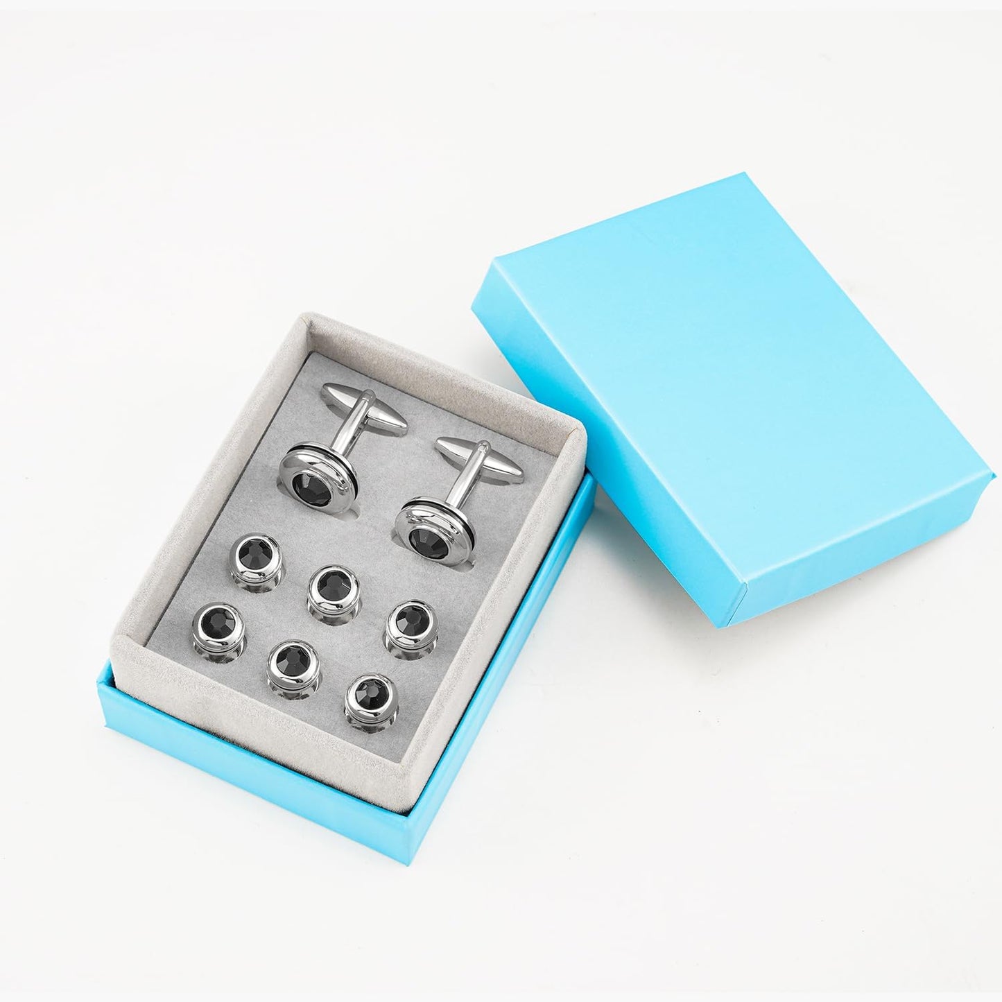 Cufflinks for Men and Tuxedo Shirt Studs Set with Gift Box Stainless Steel Cuff links