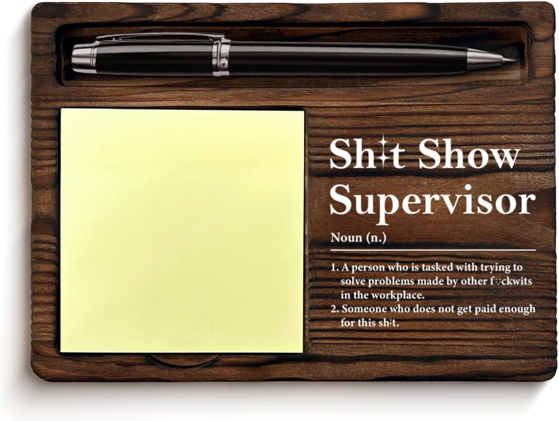 Funny Gifts for Boss Supervisor Team Manger Retirement Farewell Boss's Day, Supervisor Boss Gifts Sticky Note Holder Office Decor