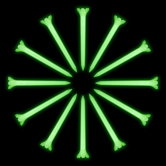 12 Pcs Glow in The Dark Golf Tees, Fluorescent Green Light Up Golf-Tees, Professional Plastic Golf-Tee for Night, Indoor Outdoor Training, Reduce Side Spin Friction