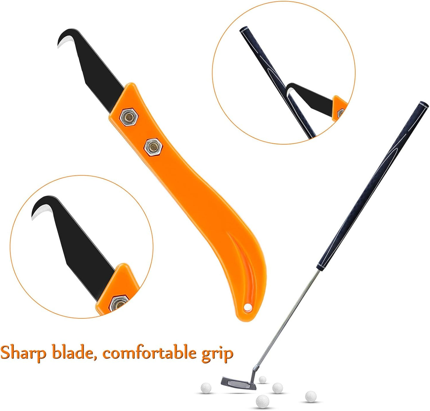 Mudder 13 Pieces Golf Hook Blade Hook DIY Knife Golf Club Blade Tool Grip Remover with Installation Tool