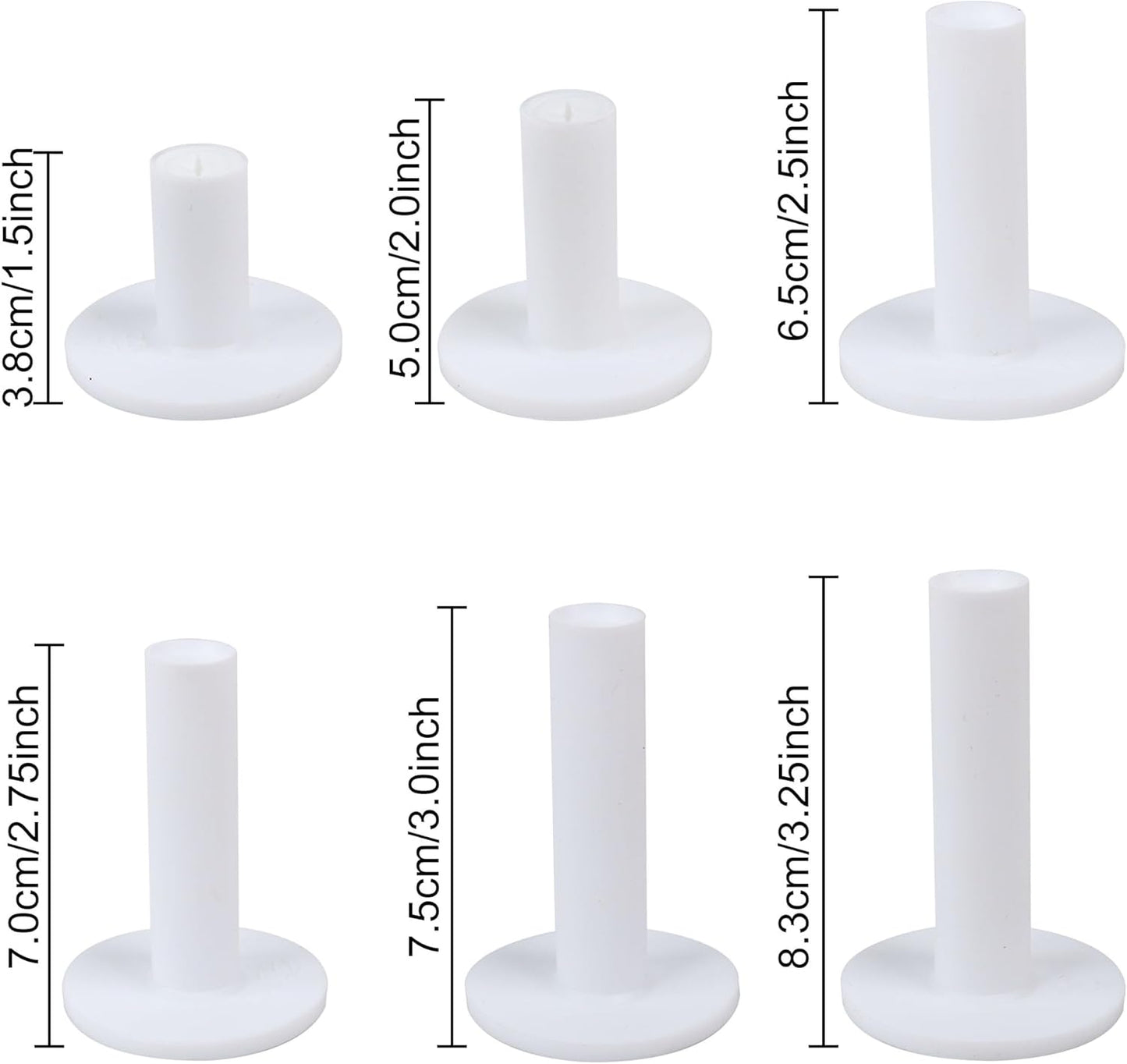 Premium Rubber Golf Tees for Mats Golf Tee Holder for Driving Range Simulator Hitting Mats and Outdoor Training 6 Sizes Rubber Tees & 6pcs 3-1/4 Tees (12 Pcs)