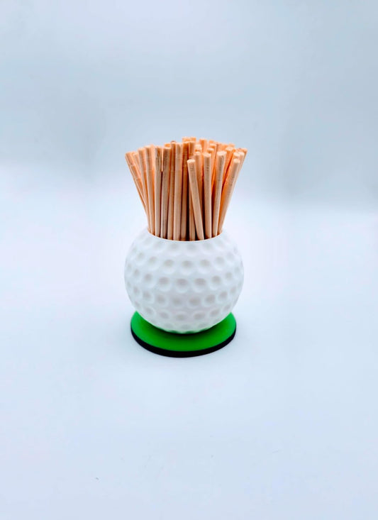 Golf Ball Toothpick Holder, Perfect for dad, the bar or scramble decorations. (Small)
