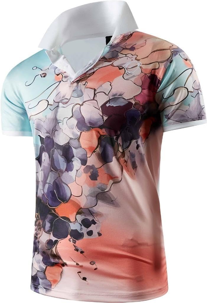 jeansian Men's Sport Outdoor Quick Dry Fit Short Sleeves Polo Tee Shirt Tshirt T-Shirt Tops Golf Tennis Bowling LSL195