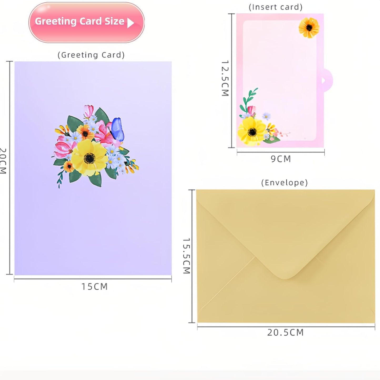 Steelhill 3D Pop Up Cards,Thinking of You Card for Women,Valentines Day Gifts Cards for Kids School,Greeting Cards with Envelope for Mother's Day Card for Wife,Girlfriend(Miss you card)