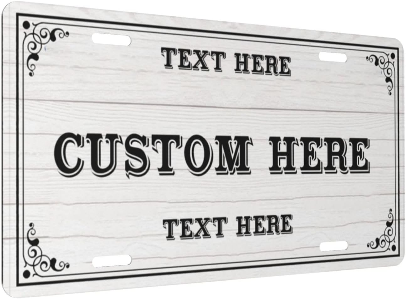 Custom Personalized Text Image Photo Design Customized Tag Aluminum License Plates for Front of Car 6x12 Inch-11