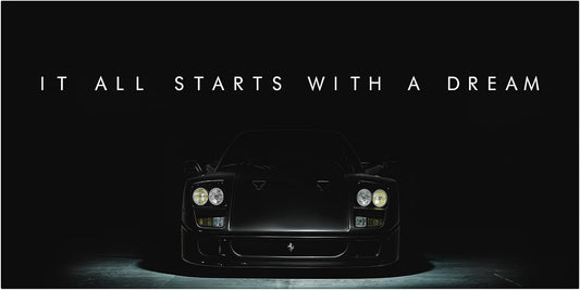 Motivational Wall Art for Office, Super Car Art Canvas, Inspirational Automotive Decor for Ferrari F40 Sportscar Lovers, Motivational Wall Decor for Office and Home, Car Poster (30" x 60" in)