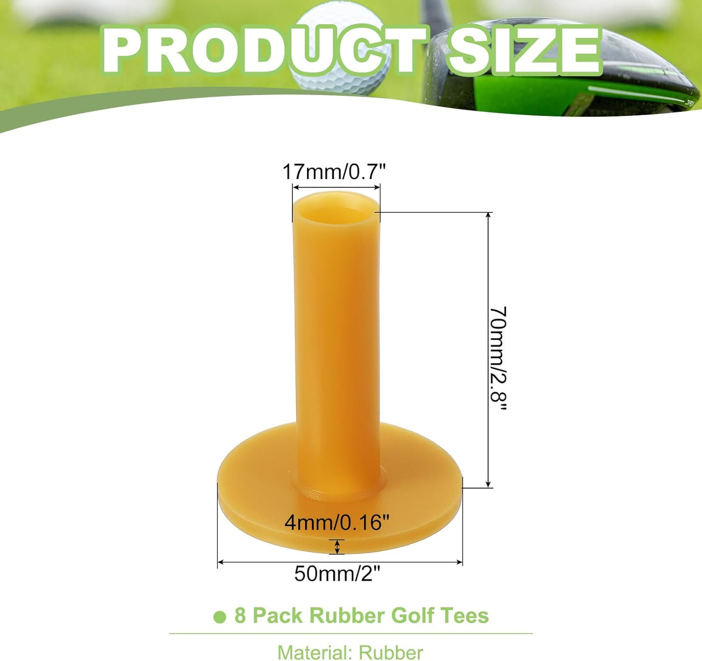 PATIKIL Rubber Golf Tee, Golf Practice Tees Training Driving Range Tee Stable Golf Ball Holder for Outdoor Indoor Hitting Mat