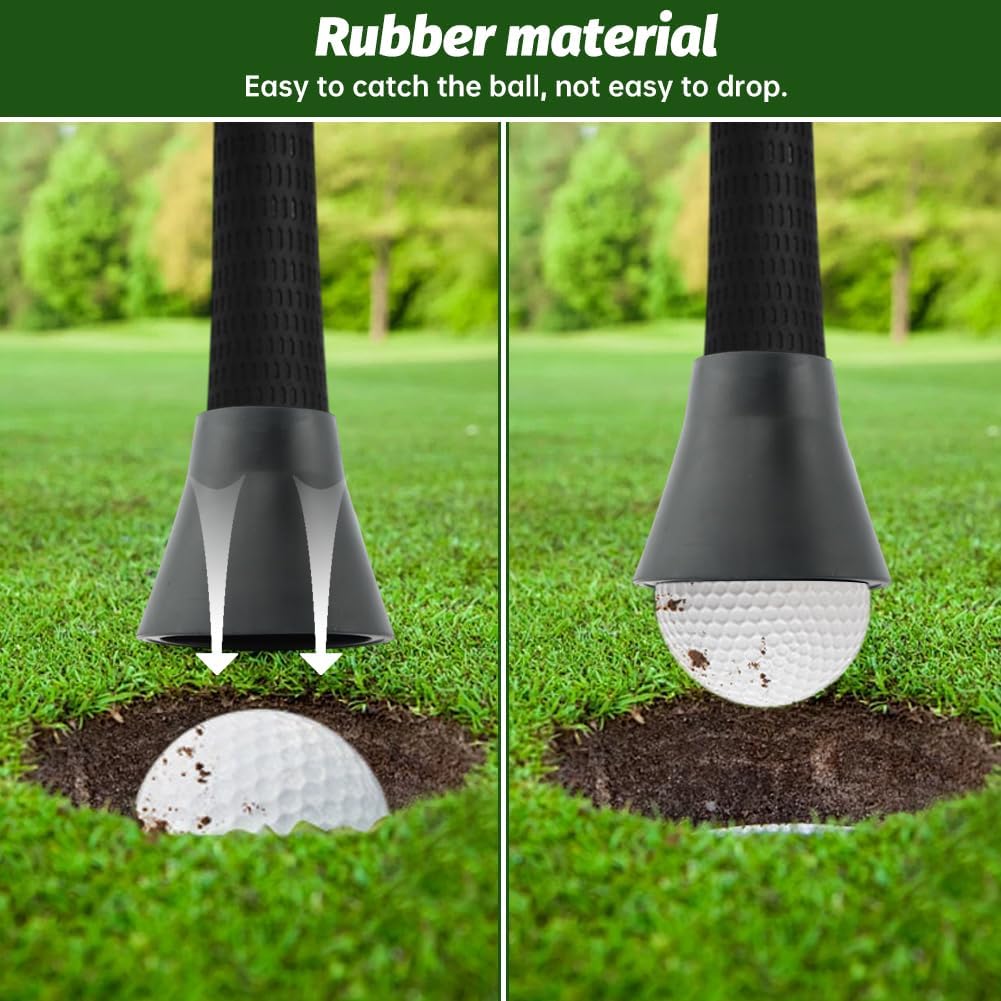 5pcs Golf Putter Ball Retriever, Quick-Install Golf Ball Grabber Portable Suction Cup for Putter Grip and and Swing Handle, GOL-f Bal-l Pick Up Tool
