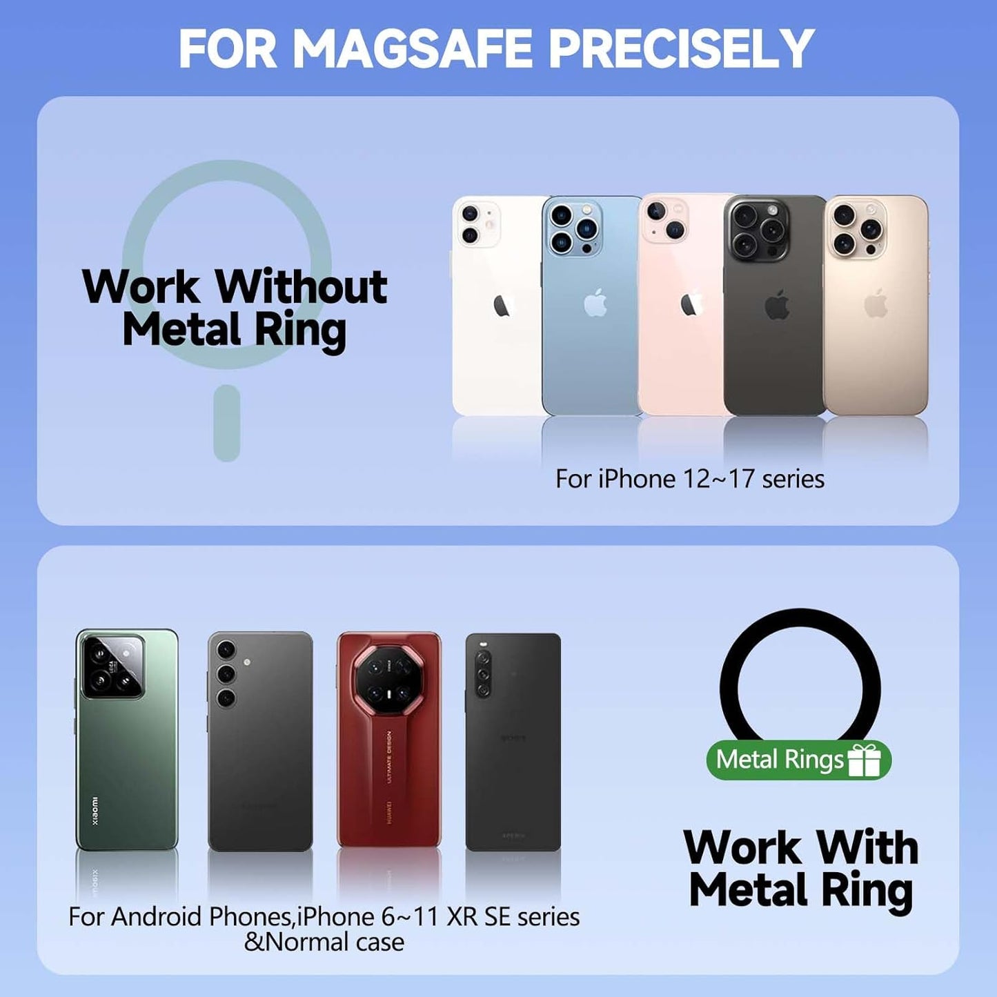 Magnetic Golf Cart Phone Holder Mount Compatible With MagSafe 17 Pro Max Plus 16 15 14 13, N52 Strong Magnetic, 360° Rotatable, Fits EZGO/Club Car/Yamaha, Golf Cart Accessories for Men - Golf Gifts