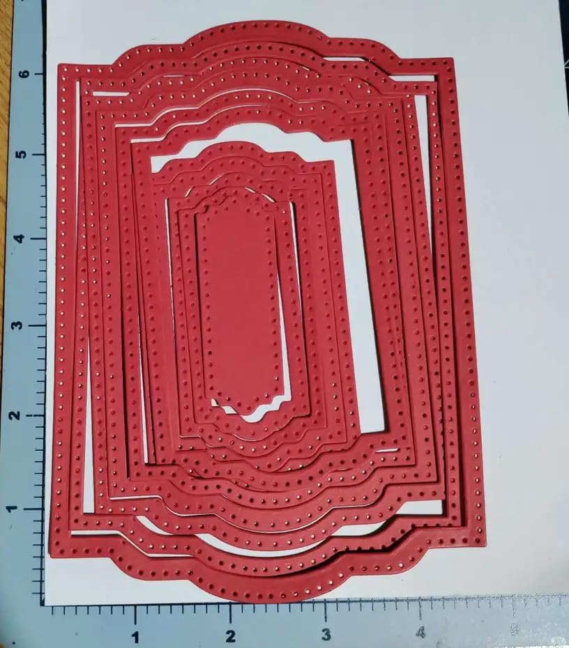 Lapoo Cutting Die for Scrapbooking, 3D Backgrounds Frame New Cutting Dies DIY Album Card Making Decor Paper Craft Metal Die Cuts Party Decorations (Multiple Symmetric Label Boxes 6.7 x 4.8 in)