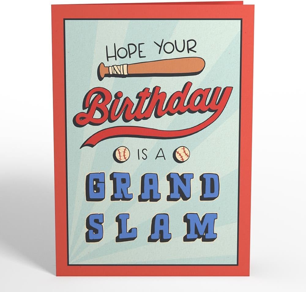 Lovepop Birthday Pop-Up Card for Him - 3D Baseball Greeting Cards for Boys, Men - Grand Slam - 5" x 7" Card - Blank Note Card & Envelope Included